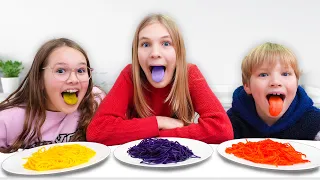 Amelia, Avelina & Akim want the same colored noodles and Arthur learns about colors.