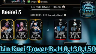 Lin Kuei Tower Boss Battle 110 , 130 & 150 Fight + Reward MK Mobile | Team Edenian & Lizard
