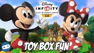 Mickey Mouse and Minnie Mouse Unboxing and Disney Infinity 3.0 Toy Box Fun Gameplay