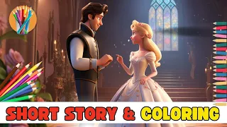 Coloring while telling the story of Cinderella