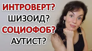 ИНТРОВЕРТ, ШИЗОИД, СОЦИОФОБ, АУТИСТ - ОТЛИЧИЯ.