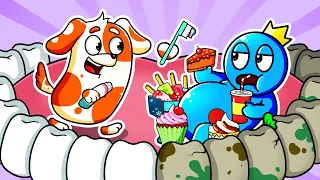 Rainbow Friends 2 - The Battle To Protect Teeth;? Don't Eat Candy! | Hoo Doo's Friends Animation