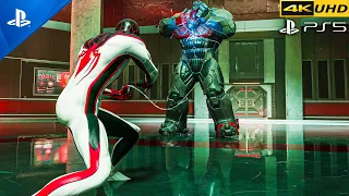 (PS5) Spider-Man Miles Moralis VS Rhino Boss Fight Gameplay Scene | PS5 Gameplay 4K 60 FPS
