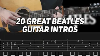 TOP 20 Beatles Guitar Intros (with TAB)
