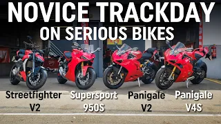 Which 2022 Ducati sportsbike is best for novice trackday riders? Supersport vs Panigale V2 vs V4