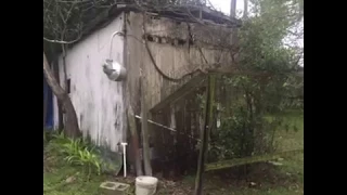 Small shed demolition with a BobCat