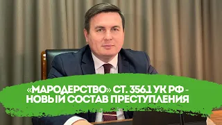 «Мародерство» ст. 356.1 УК РФ - новый состав преступления