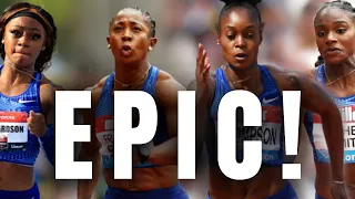 ELAINE SETS ANOTHER RECORD | SHA’CARRI RICHARDSON RUNS 10.3?SHELLY ANN FRASER PRYCE SHOWS SHE CARES!