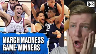 British Guy Reacts To 10 Minutes of March Madness Wild Game-Winners