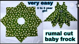 Rumal cut baby frock cutting and stitching