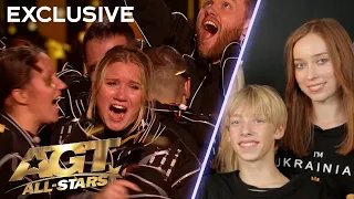 Light Balance Kids Reacts to Their GOLDEN BUZZER Moment! | AGT: All-Stars 2023