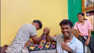 Arm Wrestling Challenge Between Them 🔥🙌🏻 | #challenge #familyvlog #dharwad #hubli #karnataka #bvb |