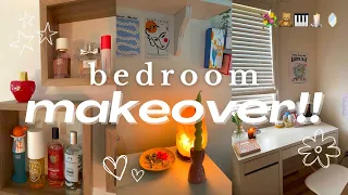 giving my bedroom a mini makeover 🎧💐 rearranging, new decor & more!!