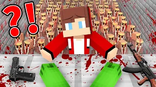 JJ and Mikey Survived with SCARY VILLAGERS ARMY Apocalypse in Minecraft - Maizen