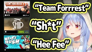 Pekora Tries Reading English Game Titles On Steam...【Hololive】