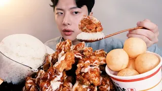 처갓집 슈프림양념치킨순살❤치밥 리얼사운드 먹방ASMR(ft.치즈볼) KOREAN CHICKEN MUKBANG ไก่ทอด チキン gà rán ayam goreng | ASMR