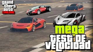 GTA V - MEGA TEST DE VELOCIDAD!! | Todos los autos, cual es el mas rapido ?