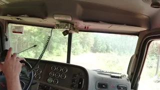 Log truck ride along, listen to the jakes!