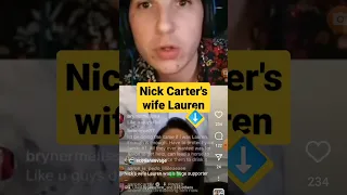 Nick Carters wife Lauren Kitt Carter was on #instagram LIVE w/ a man who was a enemy of Aaron Carter