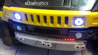 Arduino MAX7219 LED Matrix Eyes on RC Power Wheels Hummer