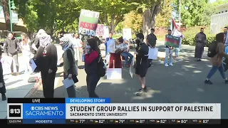 Student group rallies in support of Palestine on Sac State campus in Sacramento