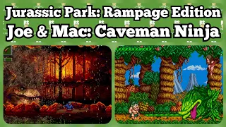 Jurassic Park: Rampage Edition / Joe & Mac: Caveman Ninja (Sega MegaDrive/Genesis) - стрим №92