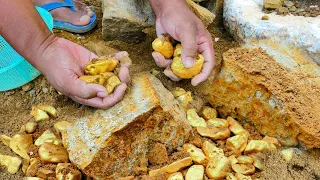 wow so lucky! Digging for Treasure worth millions from Huge Nuggets of Gold, gold panning.