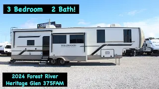 THREE BEDROOM FIFTH WHEEL RV!?! 2024 Heritage Glen 375FAM - TWO FULL BATHROOMS!