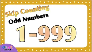 Skip Counting Odd Number 1-999, Skip Numbers 1-999, Flashcard Skip Counting 1-999, 1 to 999, Odd #