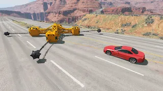 Cars Crash - Giant Spinner Of Death Against Cars - BeamNG Drive