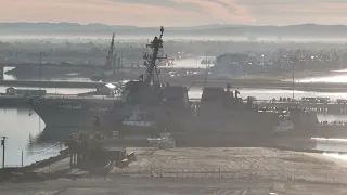 DDG 92 USS Momsen Coming into Seal Beach