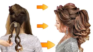 Amazing wedding hairstyle. Hair transformation for girls