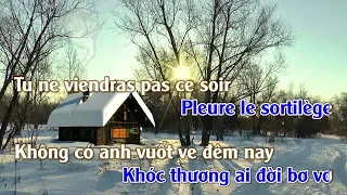 Tombe La Neige -Tuyết Rơi | Karaoke | Tone | Masculin.Nam