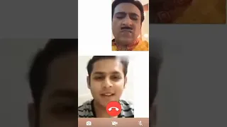 #video call... jethalal(dilip joshi ) wishing happy birthday balveer(dev joshi). #world