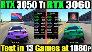 RTX 3050 Ti  vs RTX 3060 - Laptop Comparison | Test in 13 Games | Tech MK