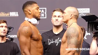 BULKED UP USYK? Anthony Joshua & Oleksandr Usyk weigh-in and face-off ahead of unified title clash