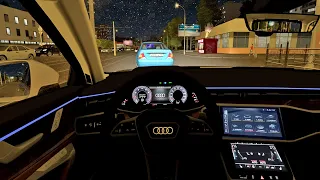 2020 Audi A6 2 0 TDI Avant [ POV DRIVE | City Car Driving | Night Driving | Logitech g29