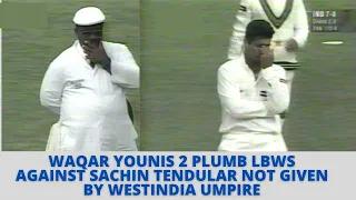 Waqar Younis 2 Plumb LBWS against Sachin Tendulkar not given By  Umpire | Sahara Cup | 1997 |