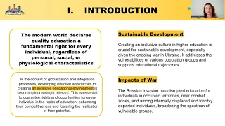 ICSF2024. Inclusive Culture in Ukrainian Higher Education Intuitions for Sustainable Development