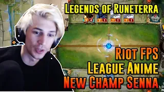xQc Reacts to Legends Of Runeterra, Arcane - LoL Anime and New Champ SENNA