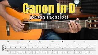 Canon in D - Fingerstyle Guitar Tutorial + TAB & Lyrics
