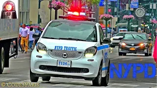 NYPD Mercedes Benz Smart Fortwo Cars with Lights and Horn Blips Compilation