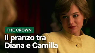 Il pranzo tra Lady Diana e Camilla Parker Bowles in The Crown 4 | Netflix Italia