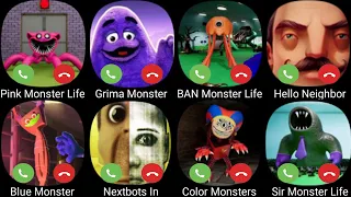 Pink Monster Life,Ban Monster,Blue Monster,Color Monster,Grimace Monster,Sir Monster,Hello Neighbor,