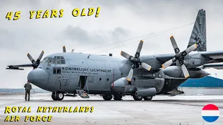 45 YEARS OLD Royal NETHERLANDS Air Force C130 Hercules START UP & TAKE OFF