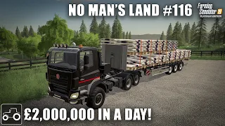 Earning £2,000,000 In a Day - No Man's Land #116 Farming Simulator 19 Timelapse