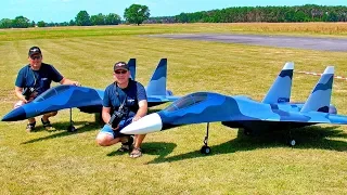 FASCINATING RC JET MODEL SHOW WITH 2 HUGE SUKOI SU-30 MK SCALE TURBINE JETS IN ACTION