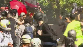 ‘Unlawful assembly’ by protesters at Terry Schrunk Plaza