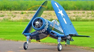 LARGE REALISTIC CORSAIR F4U-1D RC SCALE MODEL WITH MOKI RADIALS AND FOLDING WINGS!