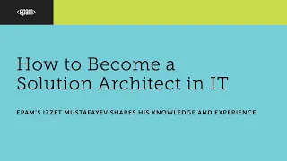 How to become a Solution Architect in IT